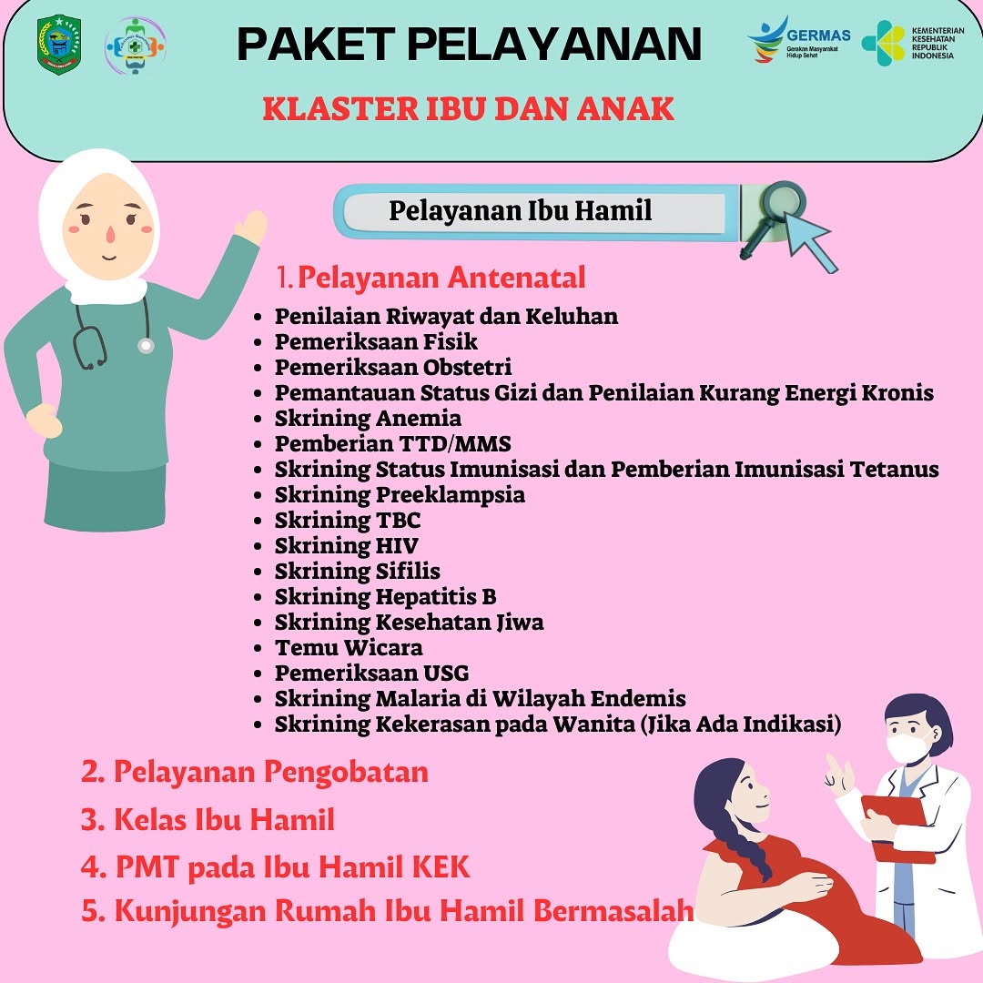Paket Pelayanan Klaster Ibu dan Anak (Pelayanan Ibu Hamil) di UPTD Puskesmas Gunungtua