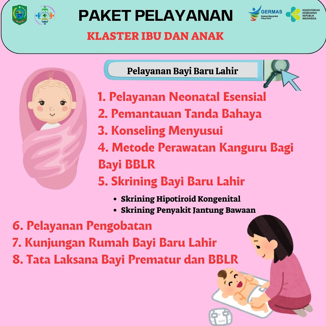 Paket Pelayanan Klaster Ibu dan Anak (Pelayanan Bayi Baru Lahir) di UPTD Puskesmas Gunungtua